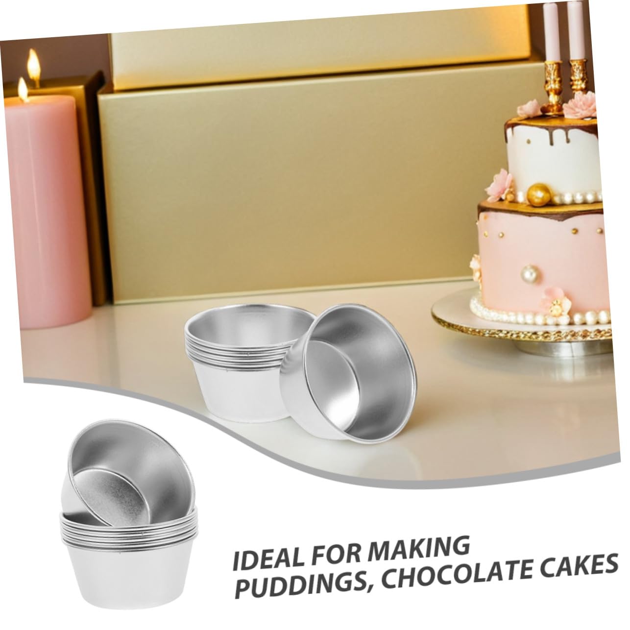 Moldes Carbono Tartas de Mini Piezas para 8 Acero Redondos | Superficie Antiadherente, Diseño Mini para Horneado Uniforme, Tono Plata, Uso en Repostería Casera