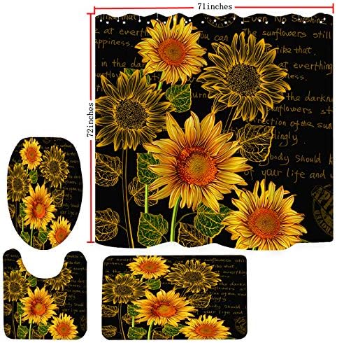 Miniatura 2 de Wodejia - cortina de baño, cubierta de inodoro, alfombra, accesorios de cuatro piezas, tela de poliéster, impresión 3D