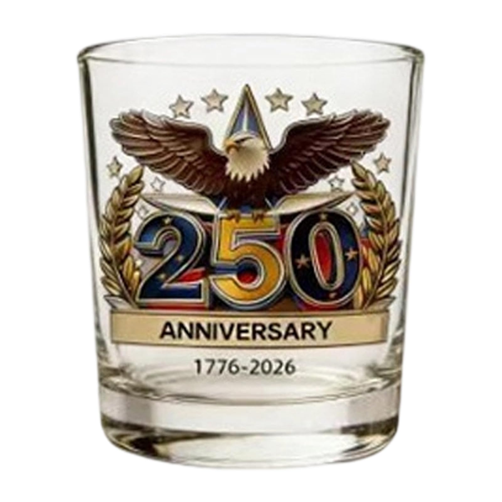 ZEPFJHE Distinctive Historical Collectible Item 250Th Anniversary of Independence Glassware Incised Nationalistic Wine Glass