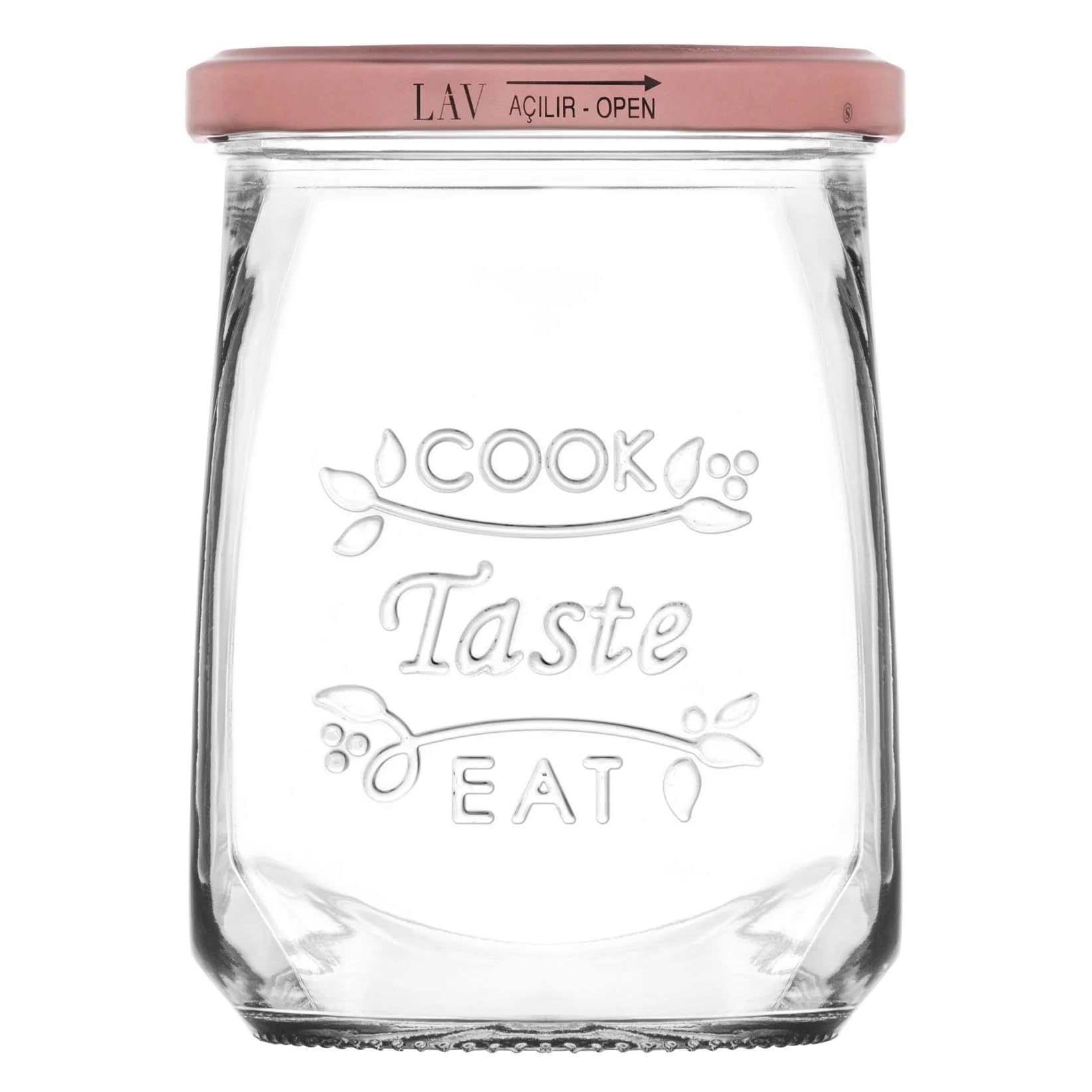 Hakan Tasty Mason Jar with Lid, Clear Glass Canning Jar, 18 oz Wide Mouth Jar with Lids, Clear Glass Jar for Kitchen, Food Storage, Decorative Healthy Glass Kitchenware, 1 Pack, 550 cc