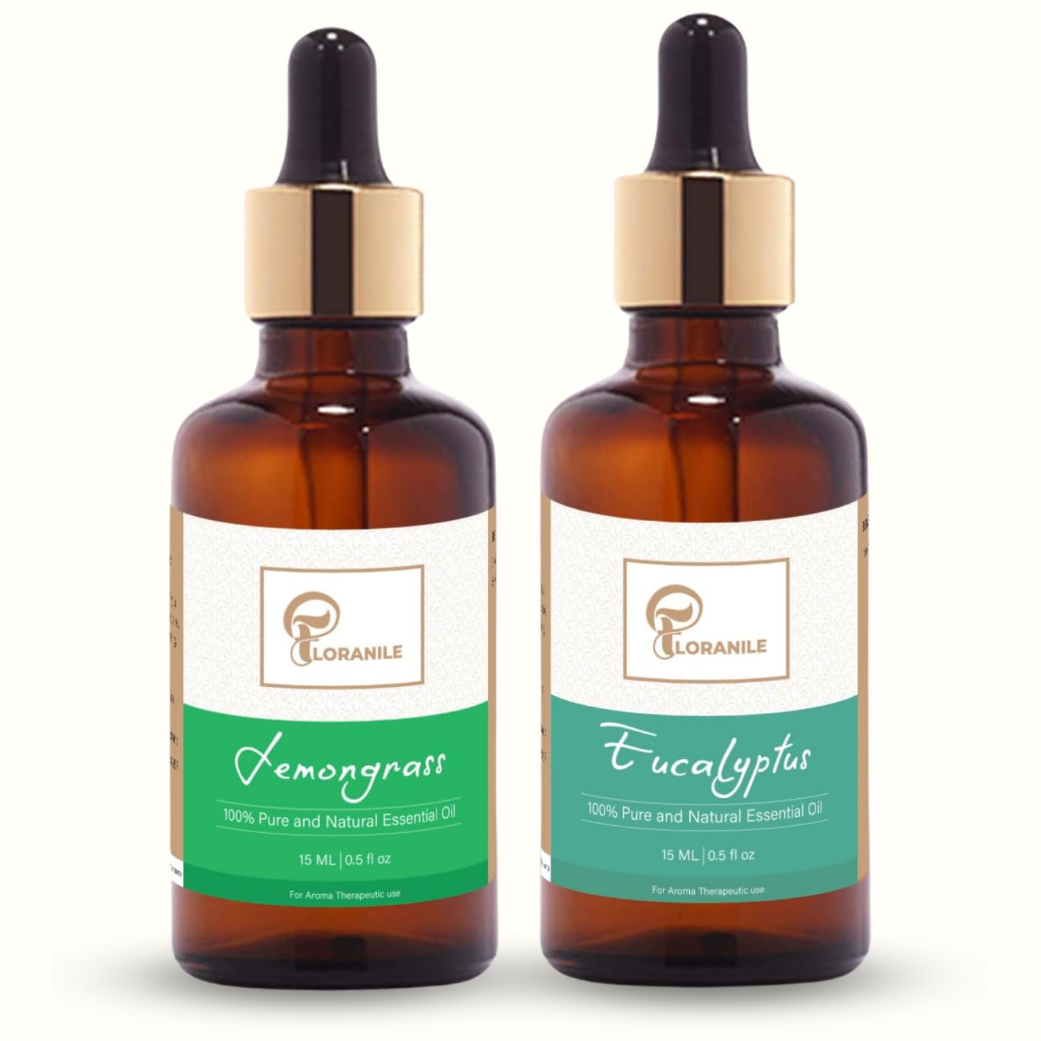 Floranile Premium Essential Oil - Pack of 2 | 100% Pure, Natural Fragrance, Therapeutic Grade Aromatherapy, Delicate Scent for Relaxation,Pure & Natural | Eucalyptus & Lemongrass (15ml + 15ml) (B0C9WMM16G) Amazon Price History, Amazon Price Tracker
