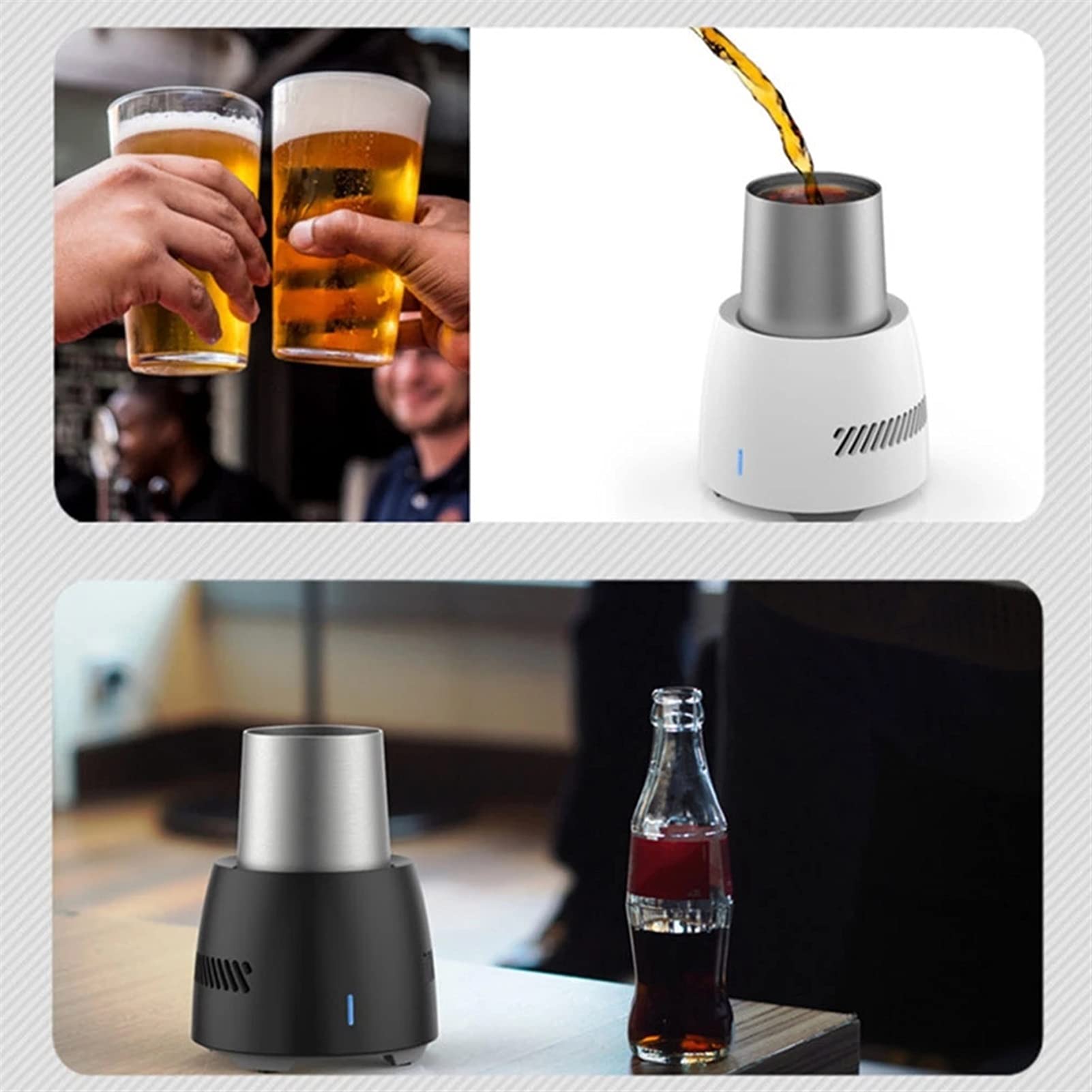 Enfriador de Bebidas Eléctrico Portátil 350Ml - Mini Refrigerador para Cerveza, Latas de Agua, Refrescos y Tazas con Ventilador Silencioso Incorporado