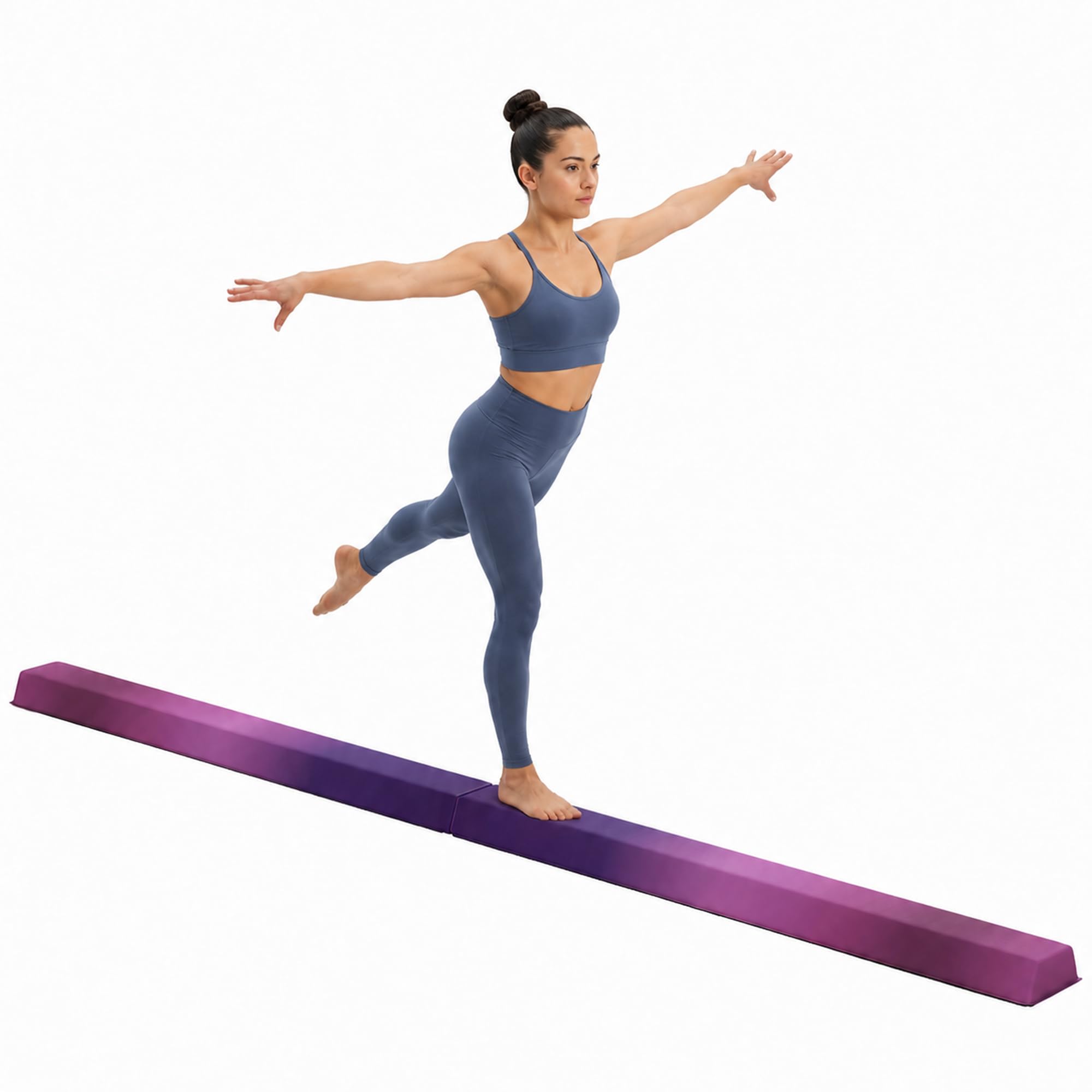 SPORTNOW Trave da ginnastica pieghevole in velluto, trave di equilibrio con fondo antiscivolo, attrezzatura da allenamento per bambini e adulti