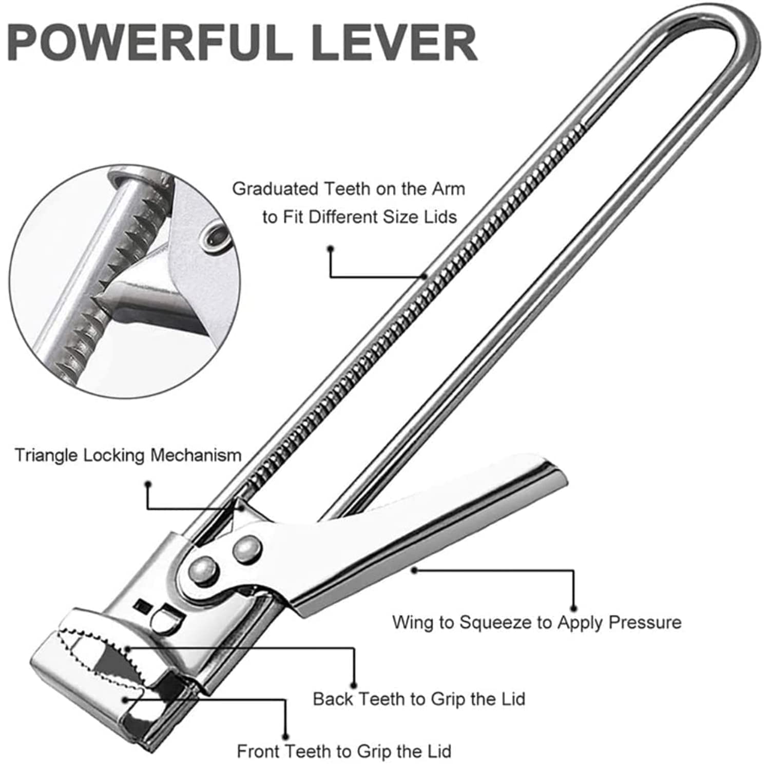 Apriscatole Regolabile Manuale - In Acciaio Inox - Per Anziani E Chi Ha Poca Forza - Multifunzione - Foto 11