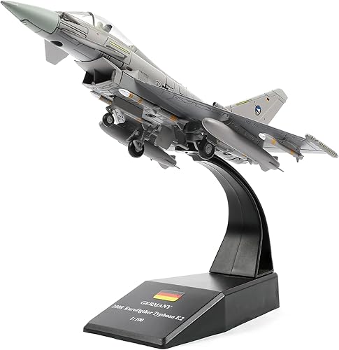 Miniatura 6 de 1100 Eurofighter Typhoon EF-2000 German Jet Fighter Modelo de avión fundido a presión para colección de exhibición o regalo