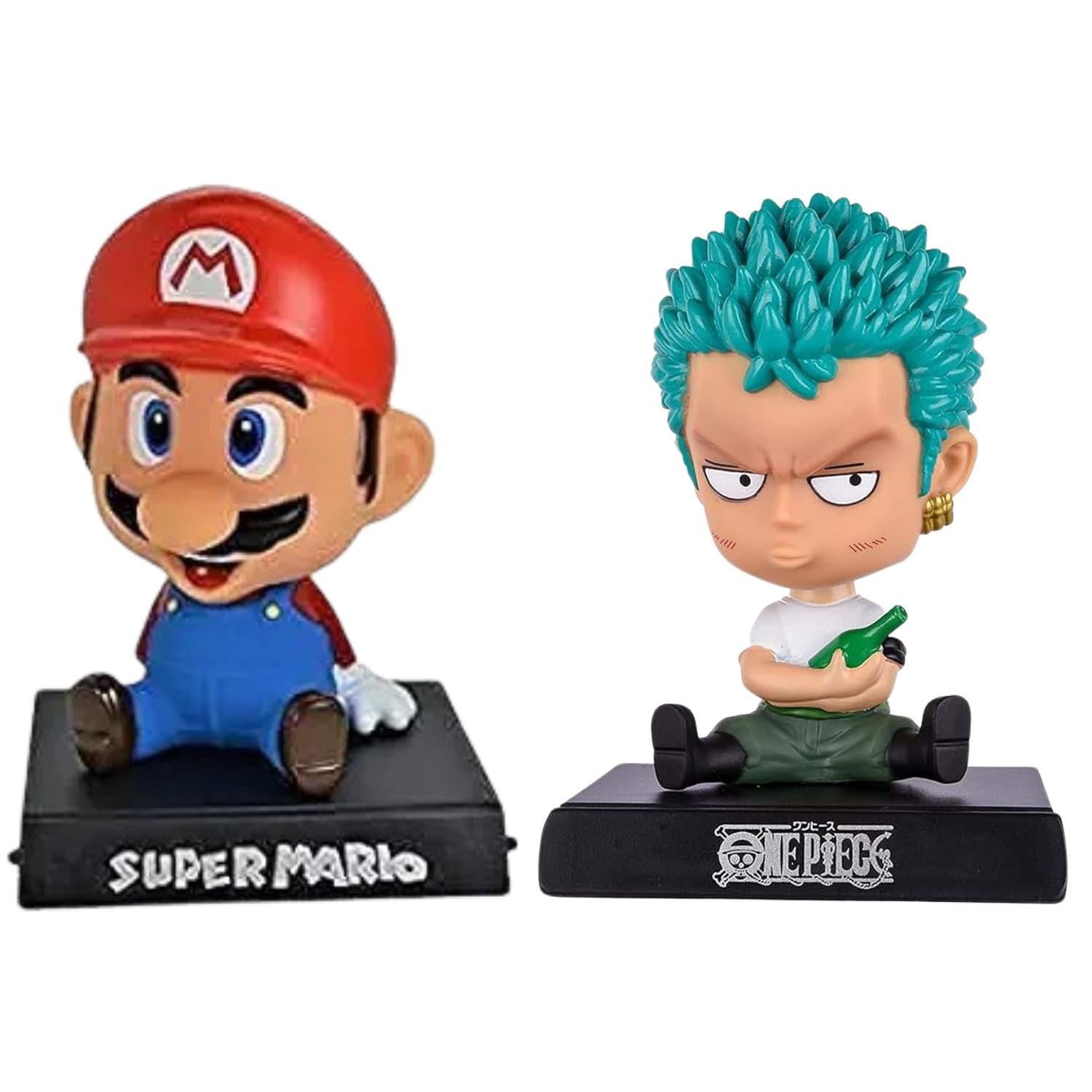 Super Heros Action Figure Limited Edition Bobblehead with Mobile Holder for Car Dashboard, Office Desk & Study Table |SU-PER-MA-RIO_ RORO-NOA-ZO-RO|