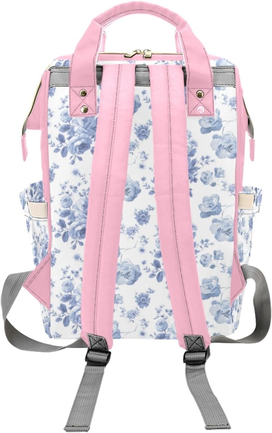 Custom Diaper Bag for Girls Personalized Diaper Backpack with Name, Customized Flowers Bow Baby Bag Nursing Diaper Mommy Backpack Nappy Bag for Travel, Gifts for New Mom Mother
