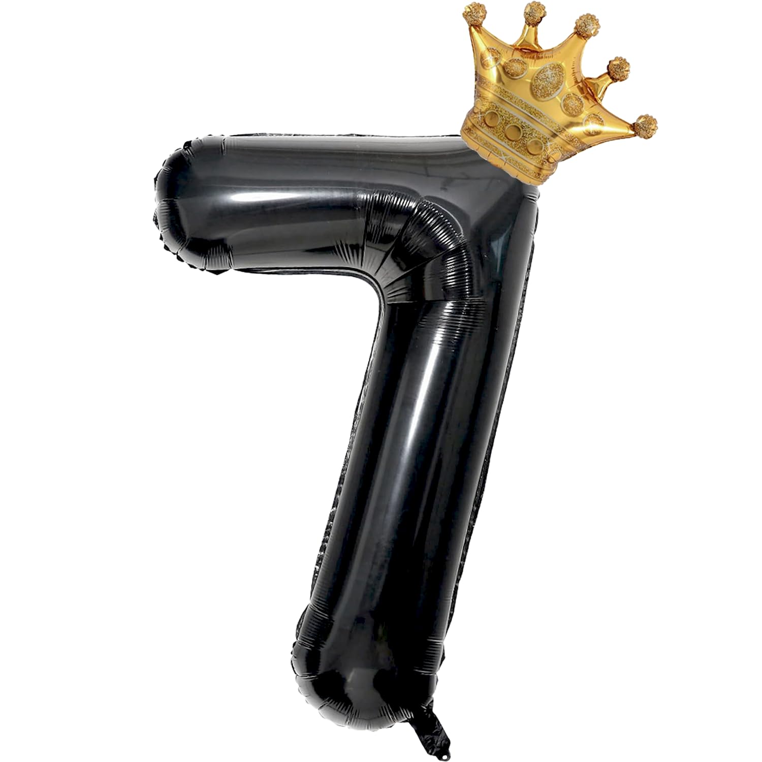 Black 7 Balloon Number, 40 inch Big 7th Birthday Balloon for Black Theme Birthday Party Supplies Anniversary, Level 7 Up Birthday Decorationsfor Boys Girls Birthday King
