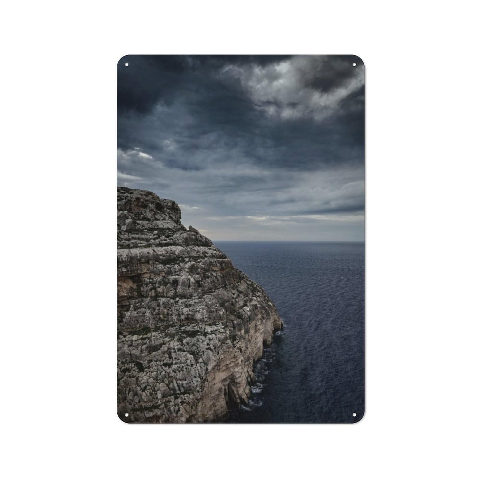 Junmoney Malta Island Gloomy Coast 30X20cm Retro Metal Sign With For Café Or Restaurant, For Collectors Decorating Cafés And Restaurants
