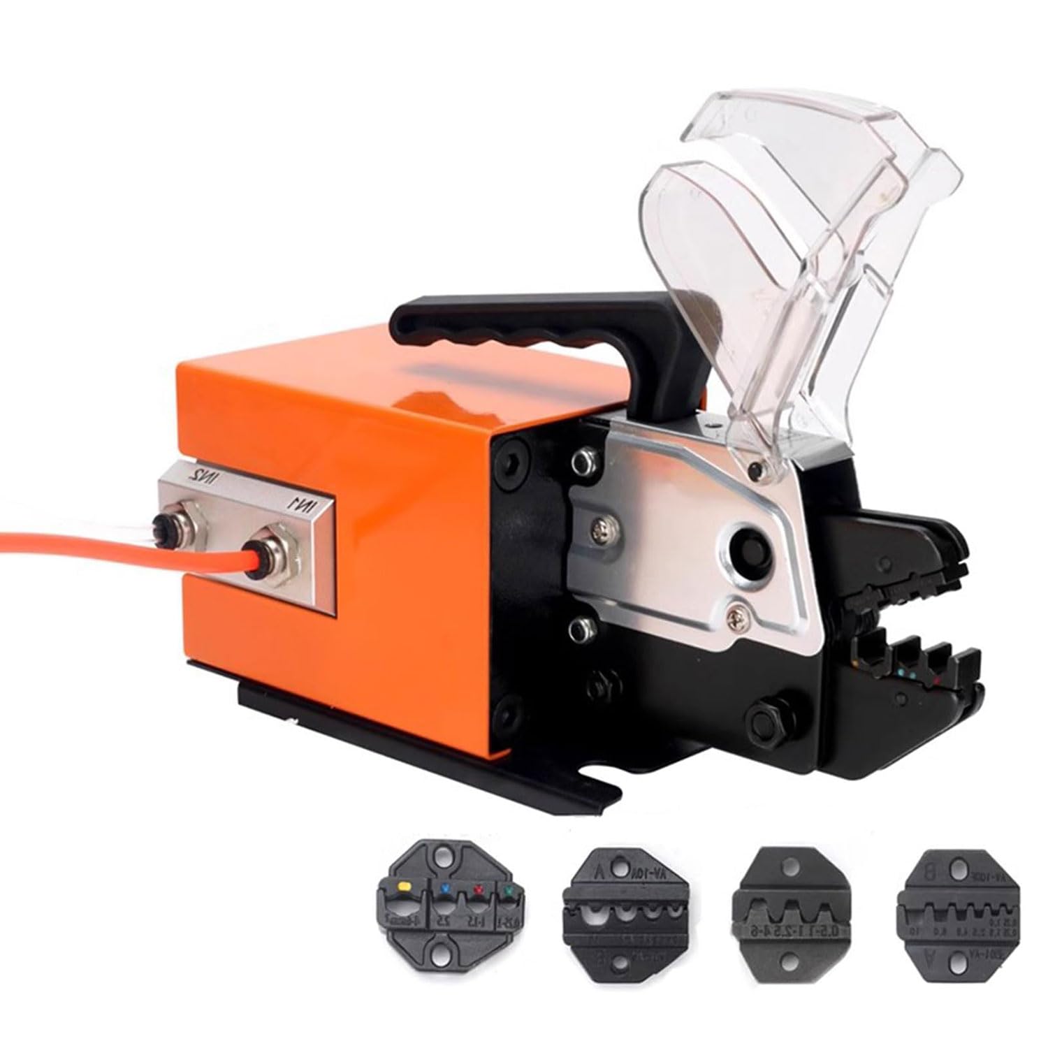 FHRKA Wire Terminal Crimper Plier Machine, Pneumatic Crimping Tool, Crimping Up To 16mm2, with 4 Sets Of Dies and Pedal Switch