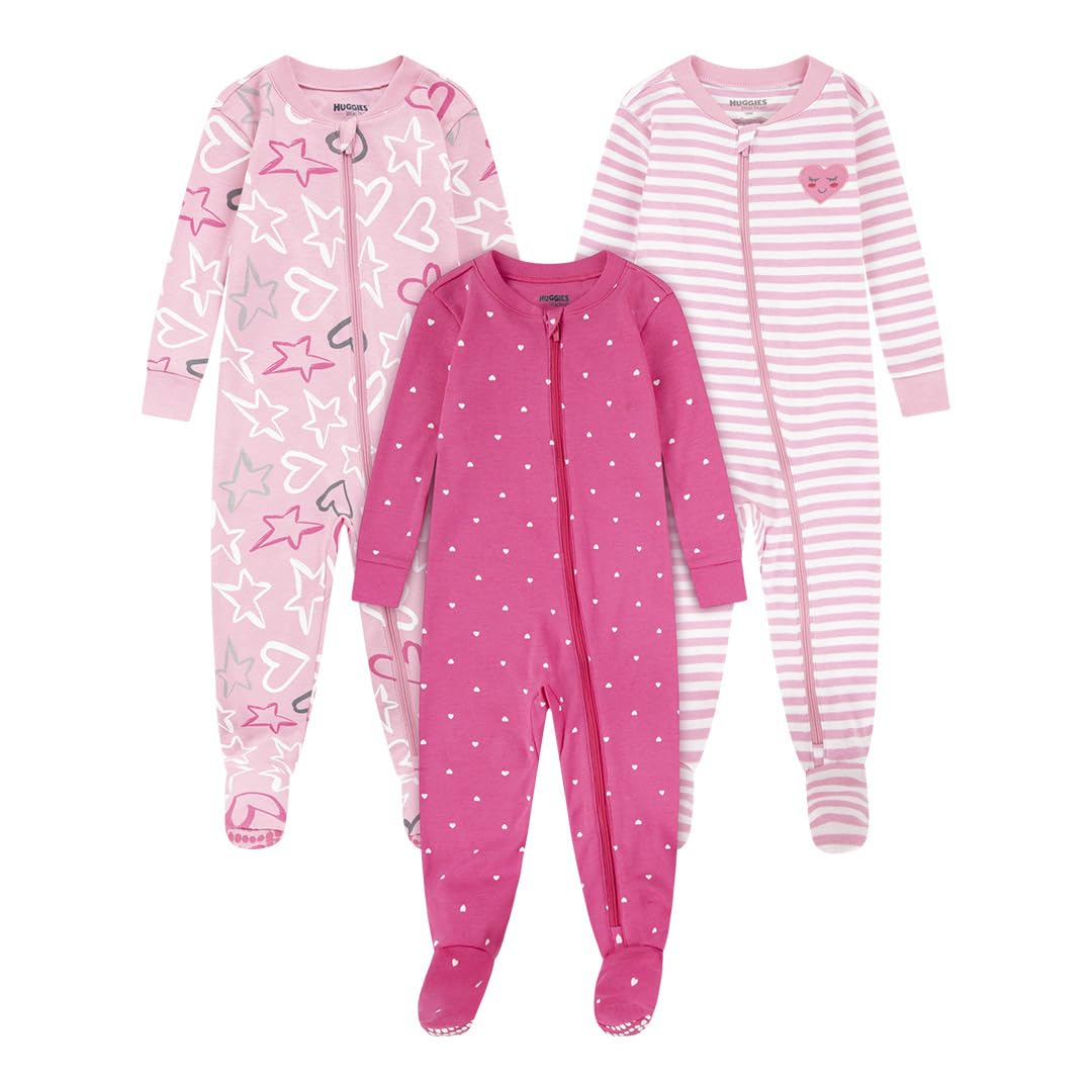 HUGGIES Baby 3-pack Footed Coverall Pajamas
