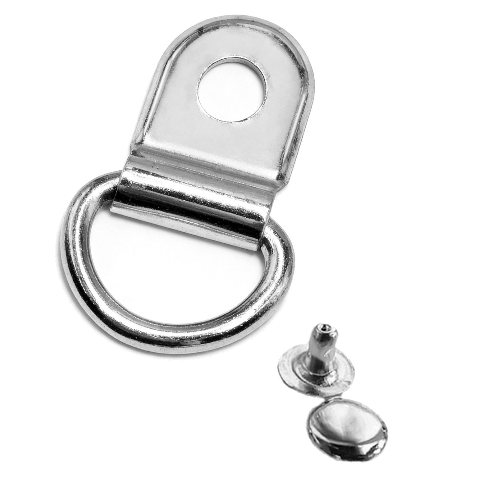 Kokdid Silver Multipurpose D Rings Eyelet Rivet Clasps Rustproof Metal Carabiner Easy Disassemble D Rings Mountaineering Buckle Eyelet Rivet Clasps