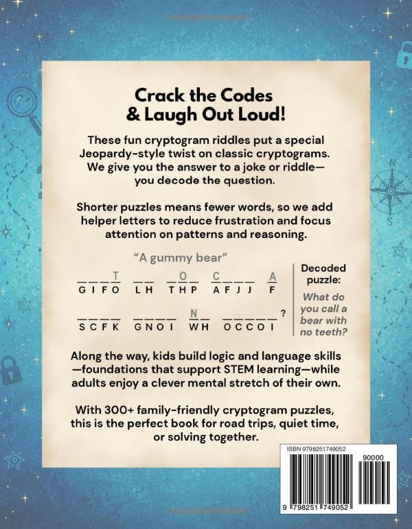 Cryptograms for Kids Ages 10–12: 300+ Secret Code Puzzles with Funny Riddles and Puns image 3