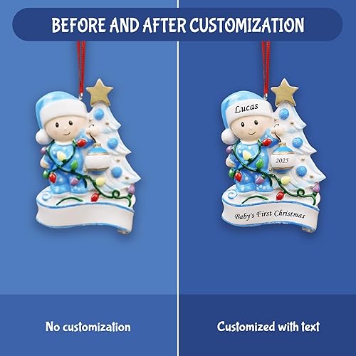 Miniatura 4 de witfox Personalized Photo Christmas Ornaments 2023 - Custom Picture Text Ornaments for Christmas Tree, Home Decor Hanging Ceramic Ornaments, Custom