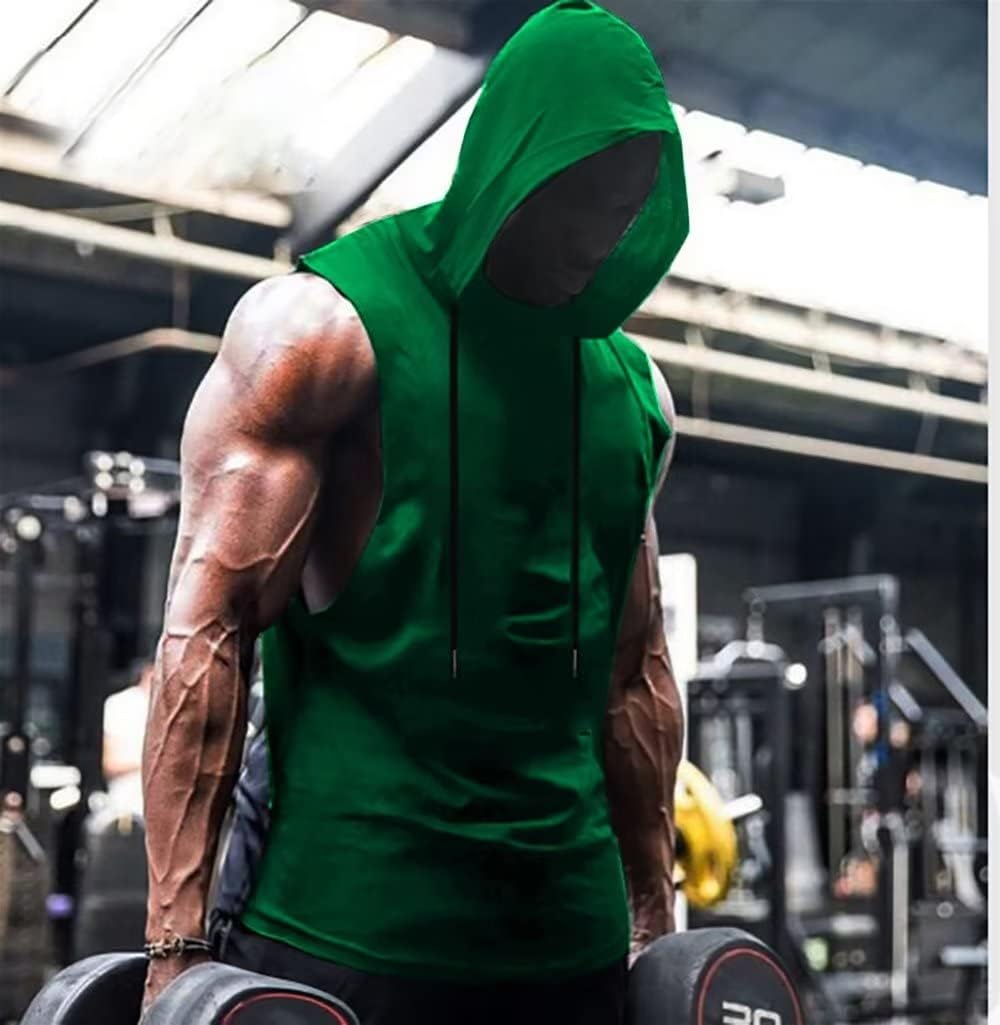 Babioboa Men's Workout Hooded Tank Tops Sports Training Sleeveless Gym Hoodies Bodybuilding Cut Off Muscle Shirts - Image 3