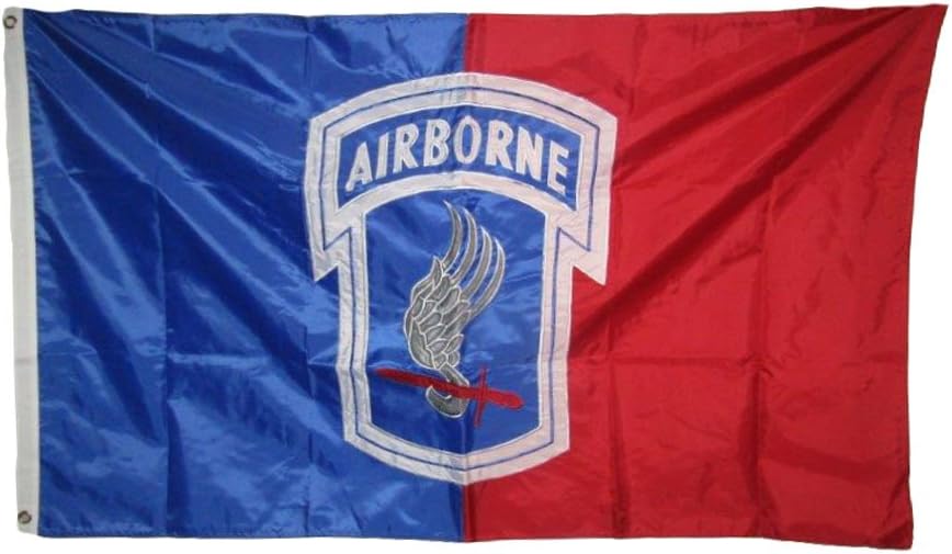 AES 3x5 Embroidered Airborne 173rd Division Double Sided 210D Nylon Flag 3'x5' Clips House Banner Double Stitched Fade Resistant Premium Quality