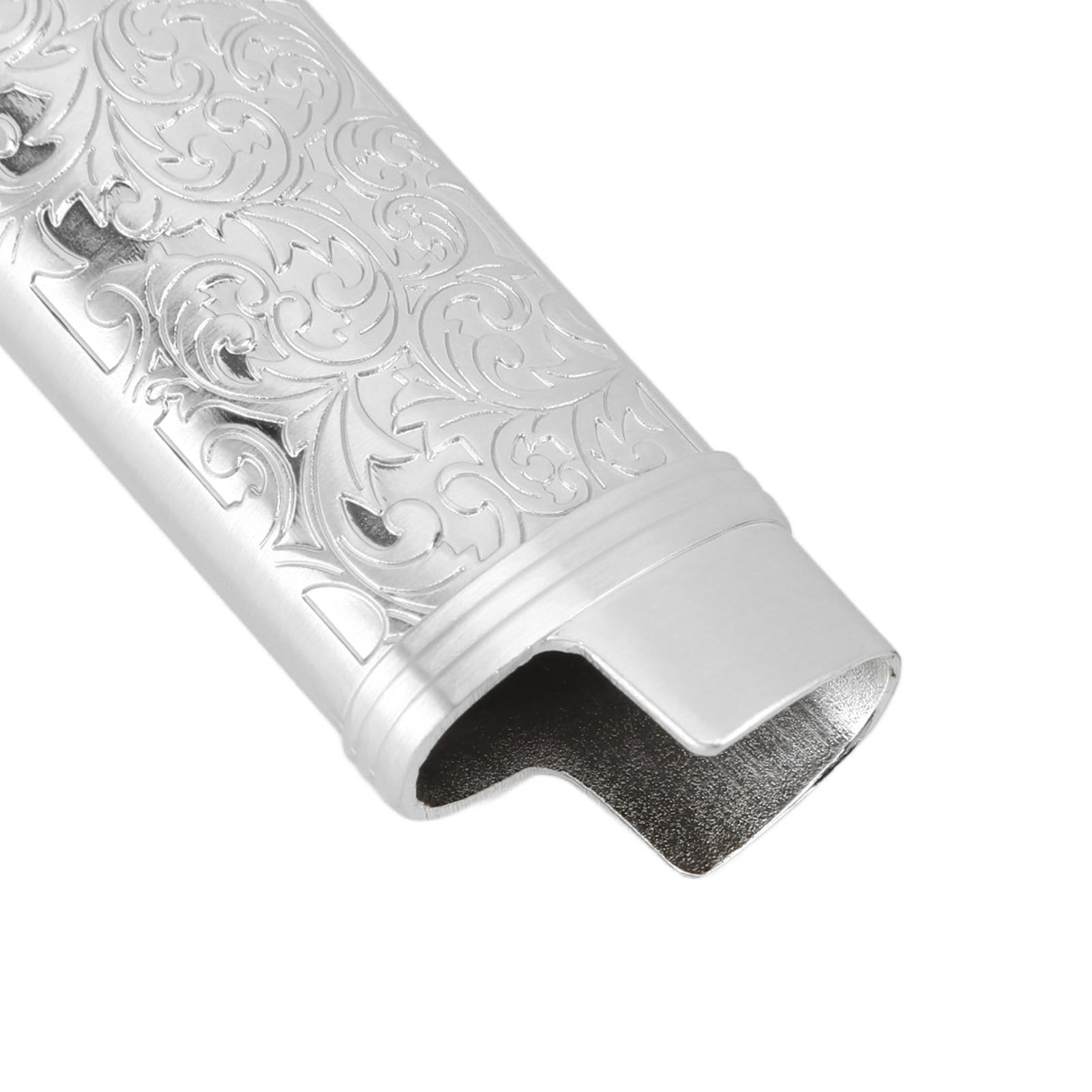 2 szt. Metalowe Etui na zapalniczkę z Uchwytem, ​​osłona Ochronna ze Stopu Cynku na Zapalniczki Vintage Kwiatowy Uchwyt Tłoczony Rękaw Pomysły na (SILVER)