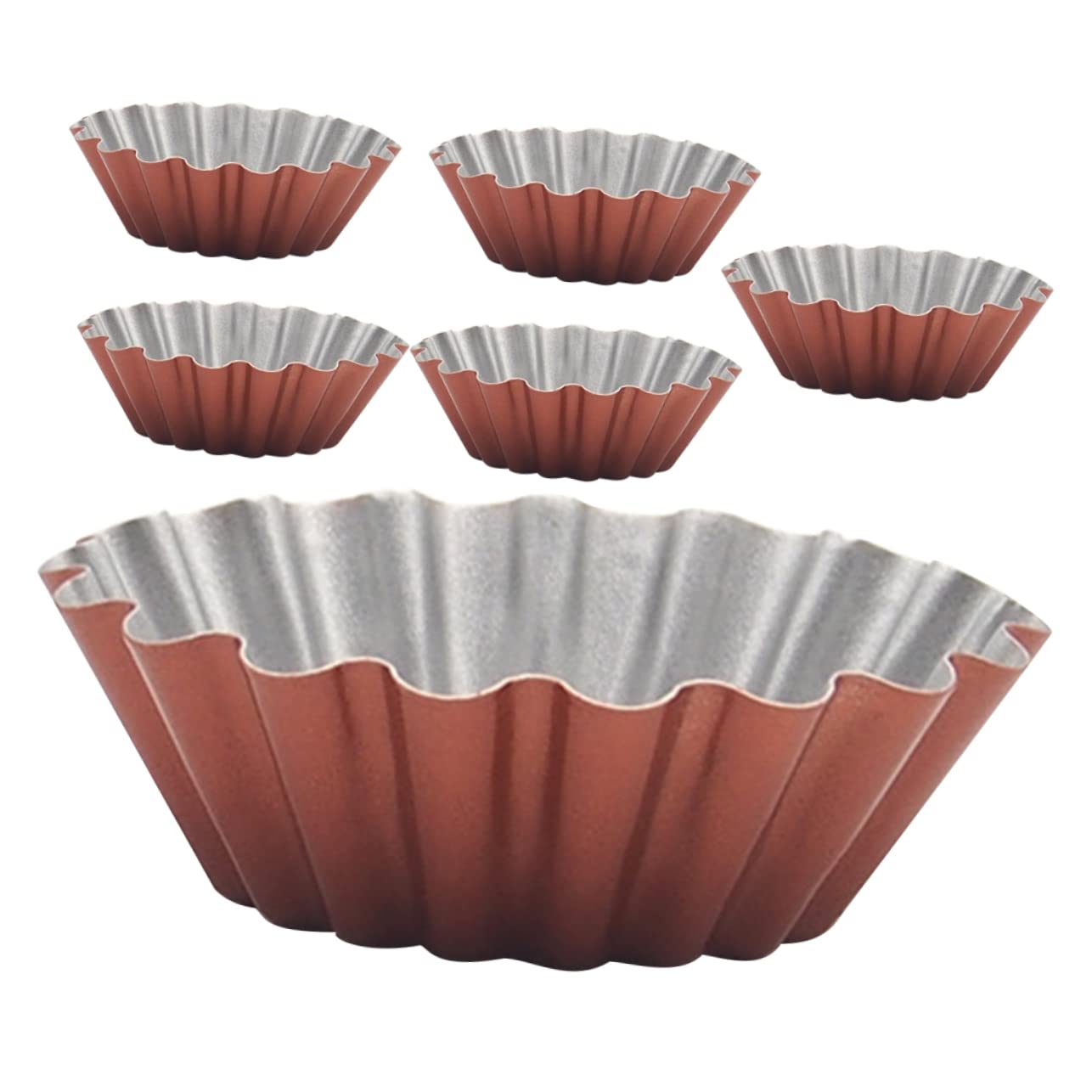 Alipis Piezas Molde Redondo Para Tarta De Huevo Moldes Para Tartas Lavables Suministro Para Hornear Molde Para Hornear Multifunción Molde De Gelatina Pudín Acero De Alto Carbono Brown