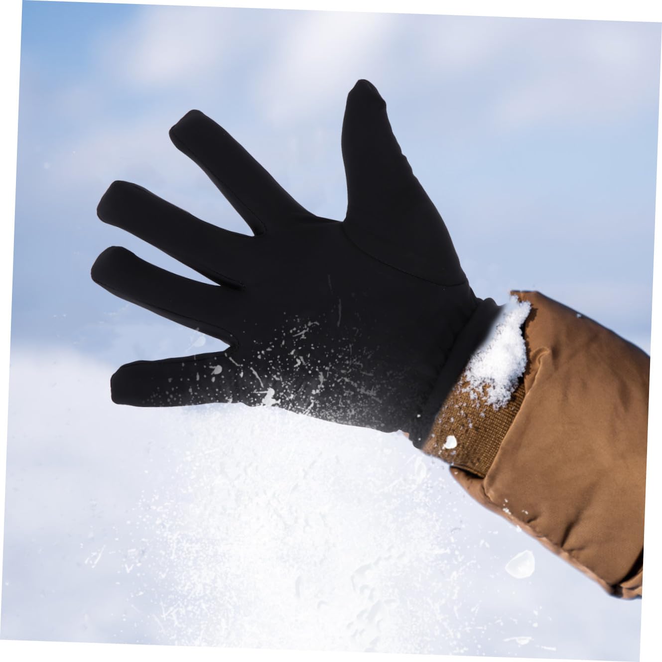 BESTYASH Guanti da donna guanti per le donne guanti da guida invernali guanto termico thermal gloves addensare i guanti invernali guanti antivento Materiale in pelle sintetica Black