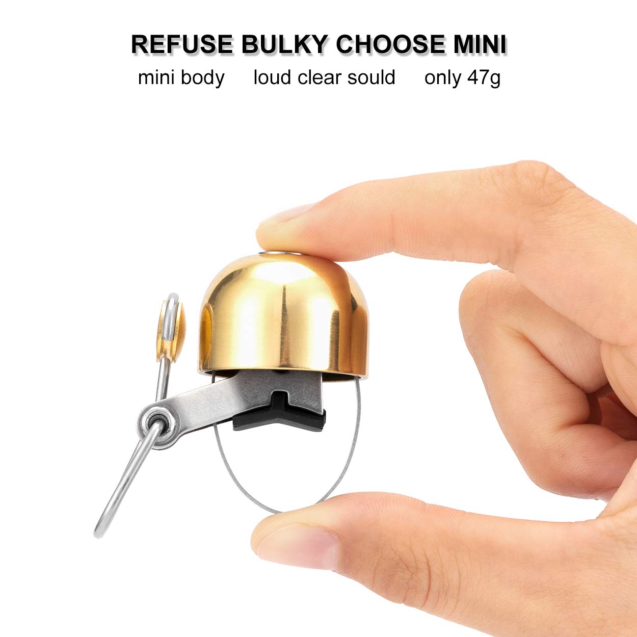 ROCKBROS Bike Bell Loud Classic for 0.83-1.4" Handlebar (Golden) 3