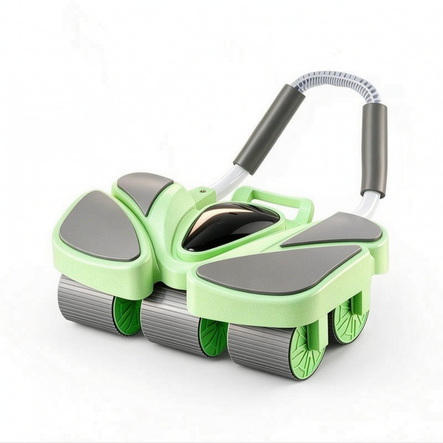 Handheld Ab Roller with Soft Grips Slim Abdominal Exercise Wheel Wide-Treaded Roue À Roulettes Stable for Beginners, Core Workouts, Home Gym, Grass Green, 6W with-Display-image-15