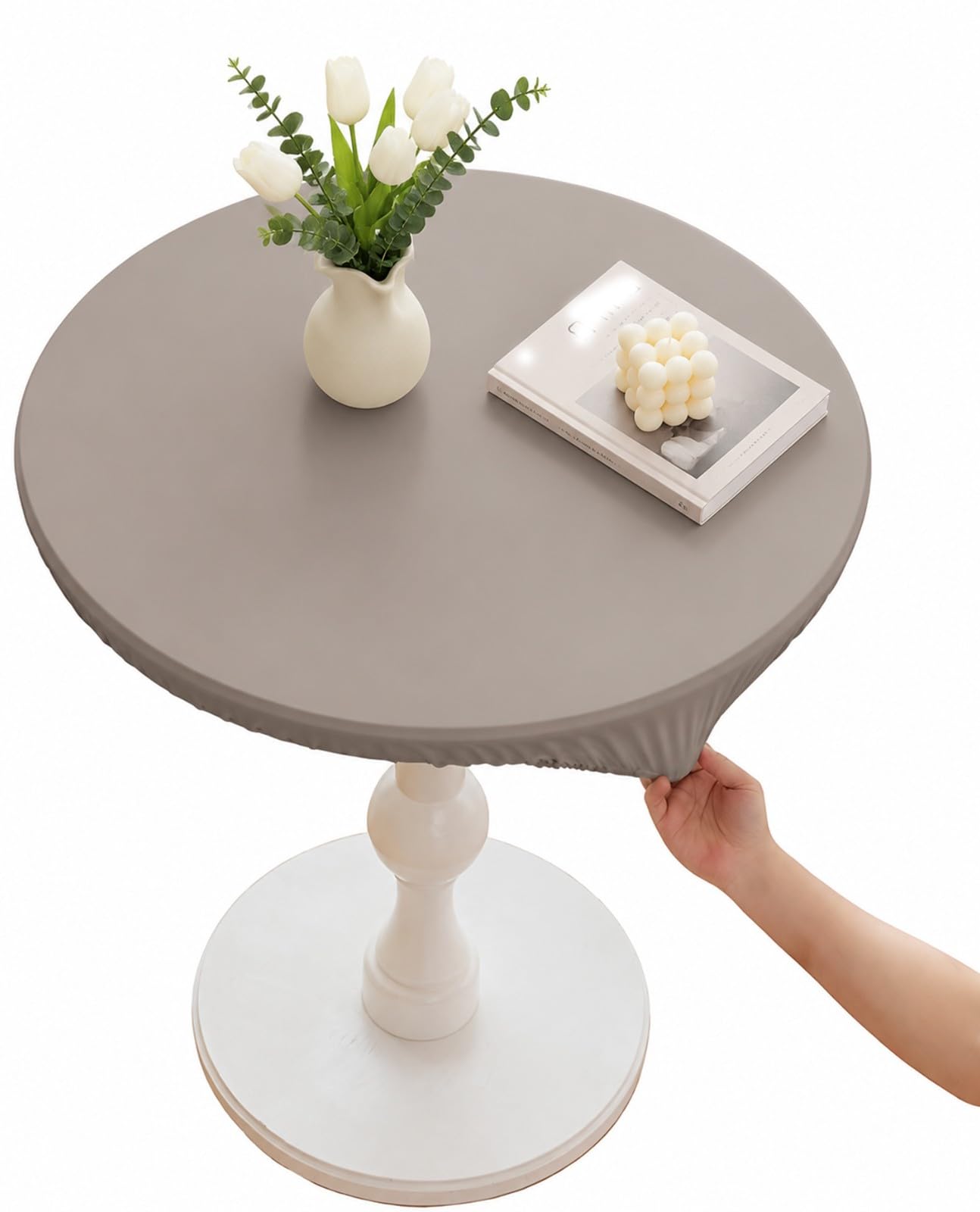 Nappe ronde à bords élastiques anti tache en PVC de 100cm pour l'intérieur