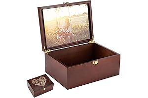 Keepsake Memory Box of Deceased Loved Ones Picture, Letter, and Belongings Storage Container