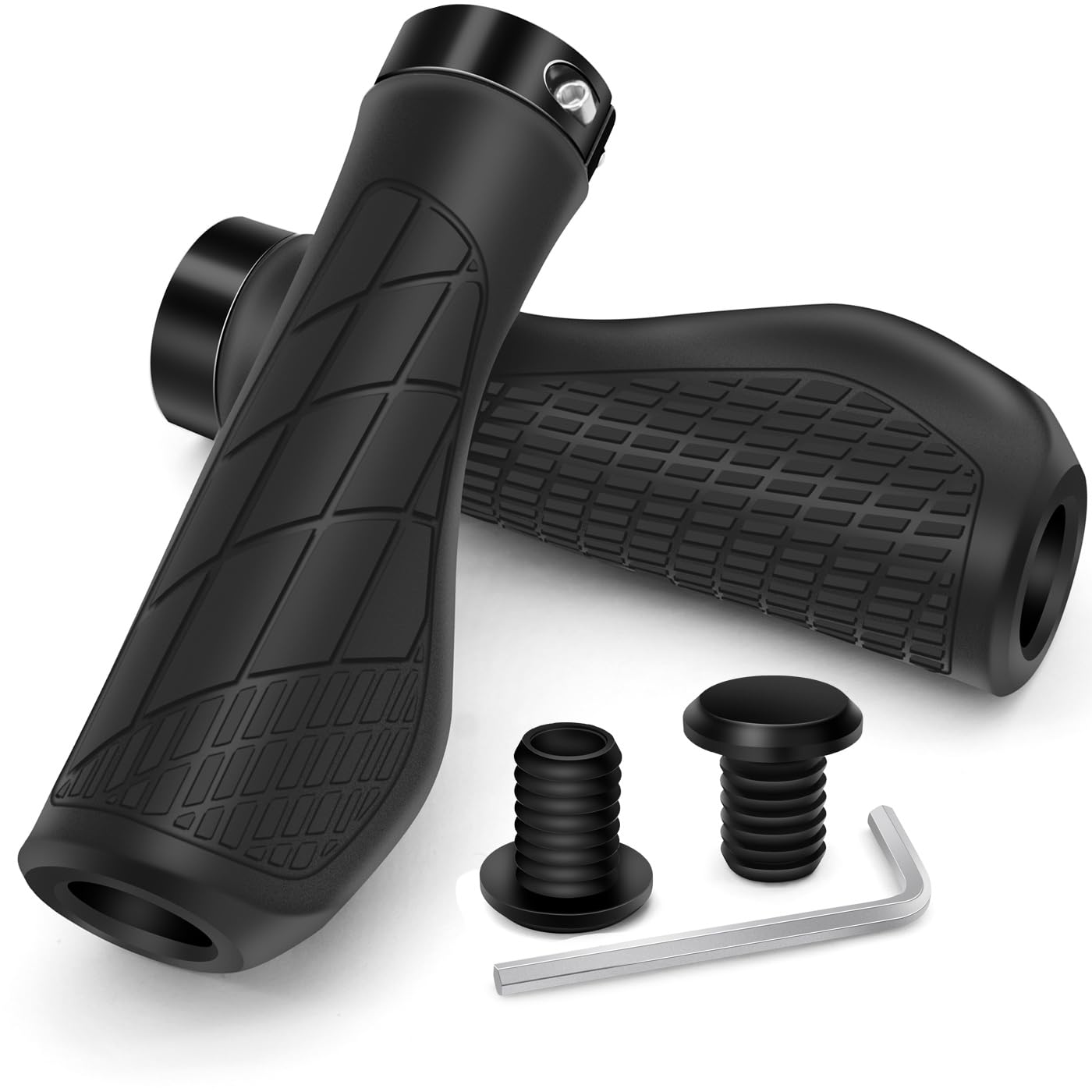 Manopole Bici Antiscivolo Ergonomiche | Doppio Blocco In Alluminio | Per MTB E Bici Da Corsa | 140mm - Foto 2