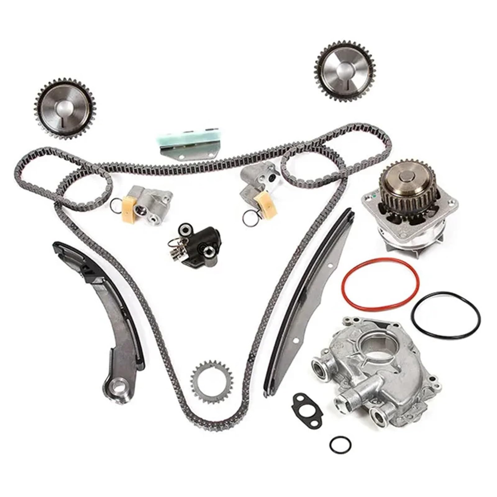 łańcuch rozrządu pompy Pasuje do Nissan pasuje do Pathfinder 4.0L V6 gazu DOHC 4.0 LT 2005-2010 części silnika zestaw łańcucha rozrządu zestaw pompy oleju wodnego łańcuch napędowy oleju