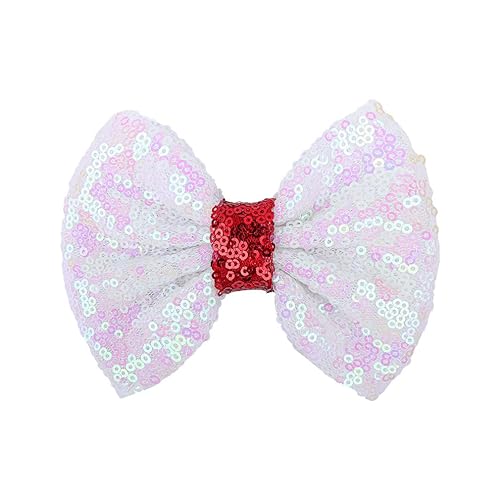 Miniatura 9 de BHC03 - Diadema de lentejuelas de Navidad para bebé lazo rojo y verde con purpurina