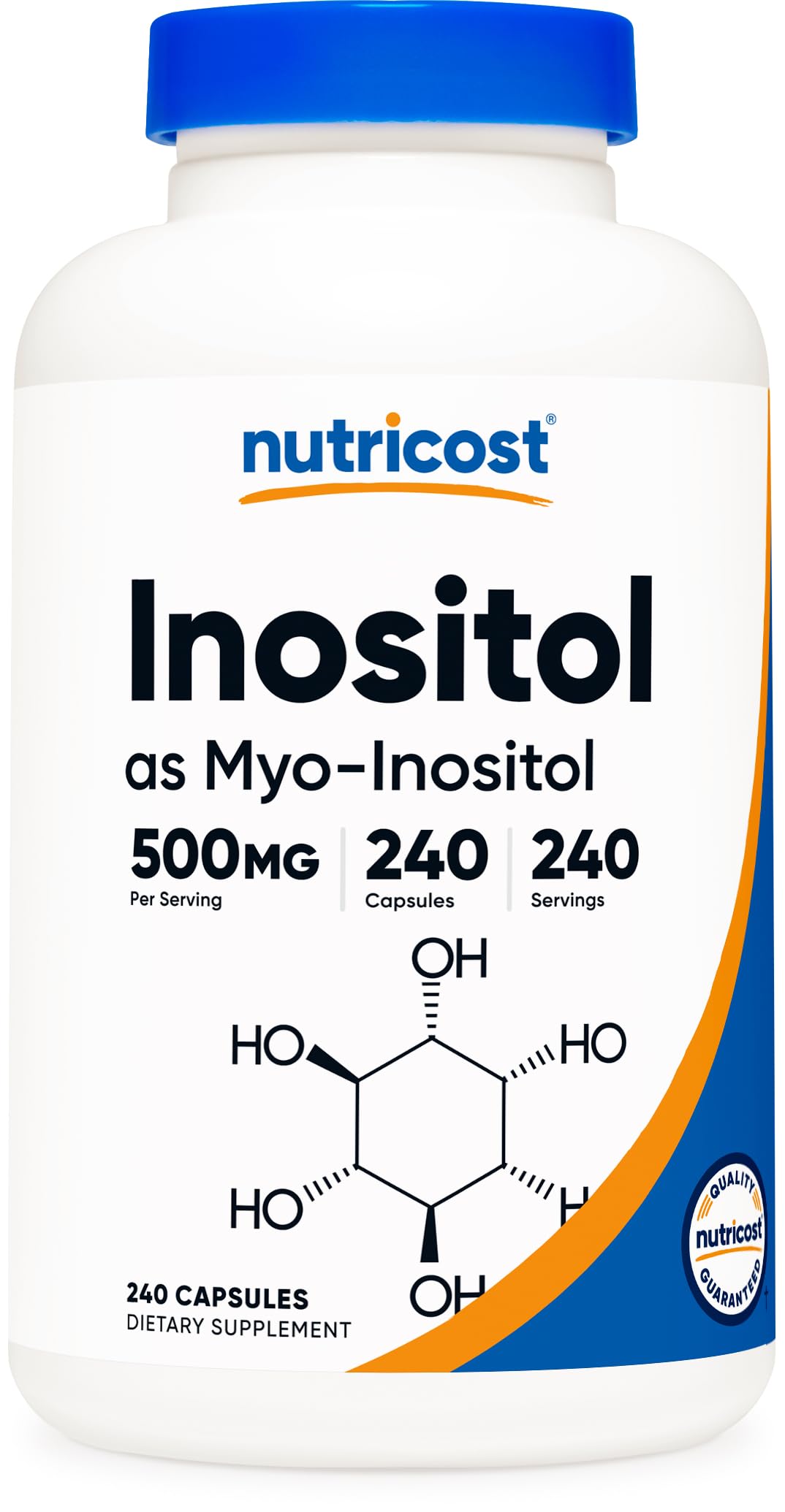 NutricostInositol Capsules 500mg, 240 Capsules - Veggie Capsules, Non-GMO, Gluten Free (Myo-Inositol)