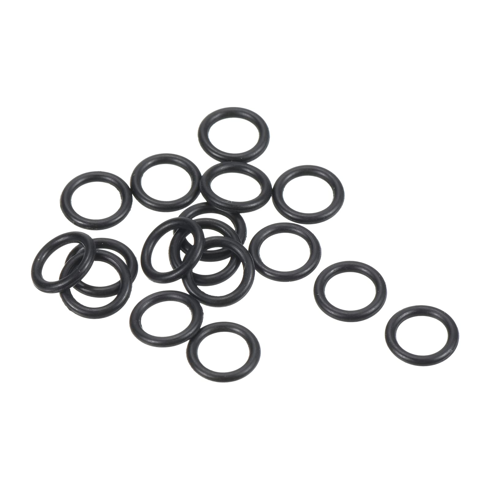 PATIKIL Nitrile Rubber O-Rings 7mm OD 5mm ID 1mm Width, 100 Pcs Metric Sealing Gasket for Faucet Plumbing Automotive Repair Black