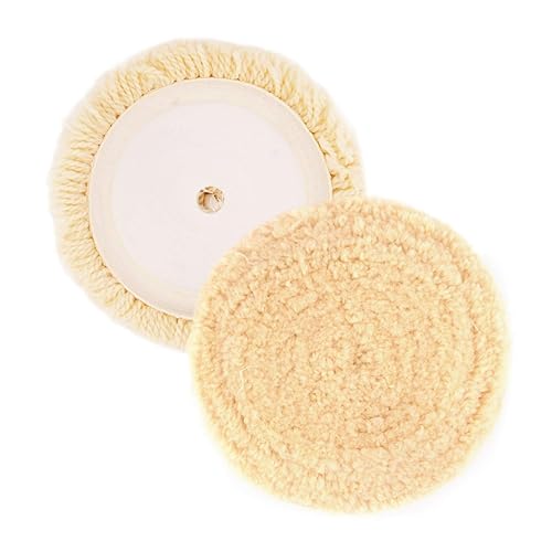 Miniatura 2 de Makitoyo Kit de 3 almohadillas de pulido de lana de 8 pulgadas, 8 pulgadas (7.874 in) 100% lana natural con agarre de gancho y bucle, almohadilla de