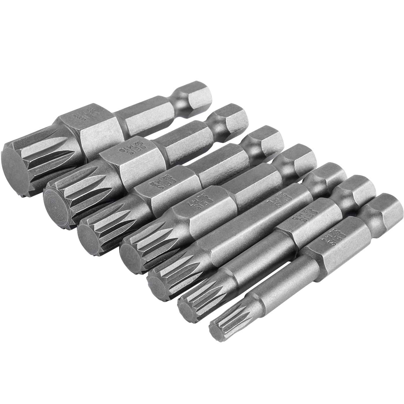 FyMosem 7Pcs Triple Square Spline Bits 50mm XZN Torx Head Screwdriver Bit