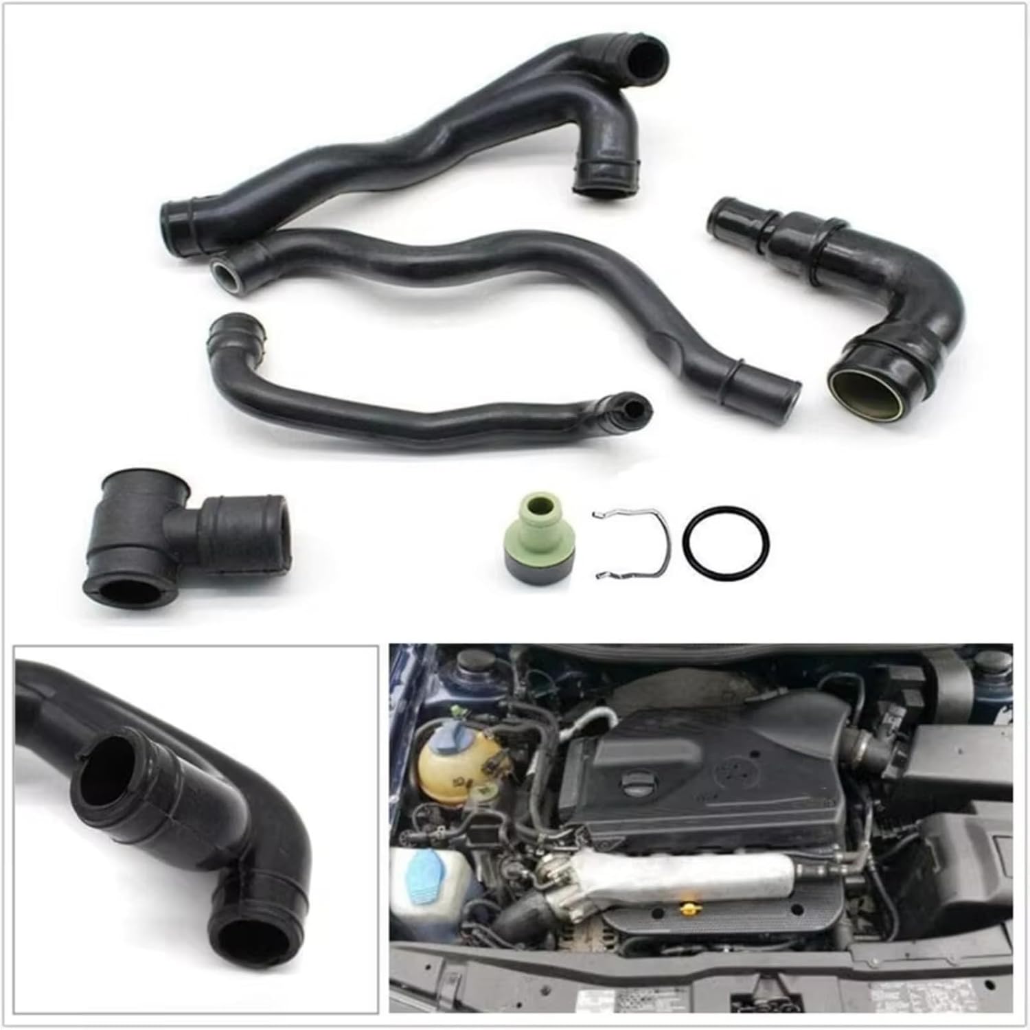 Crankcase Vent Hose Pipe Compatible With VW For Golf MK4-2000 2001 2002 Positive OEM: 058103247 035103245A 06A103213F 06A103221AH