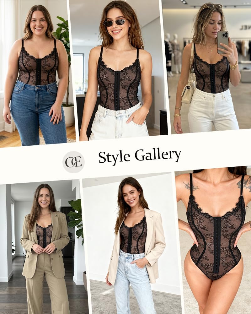 Shapewear Bodysuit Women Tummy Control Lace Shapewear