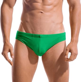 AIMPACT Solid Mens Swim Briefs Quick Dry Swimwear with Drawstring