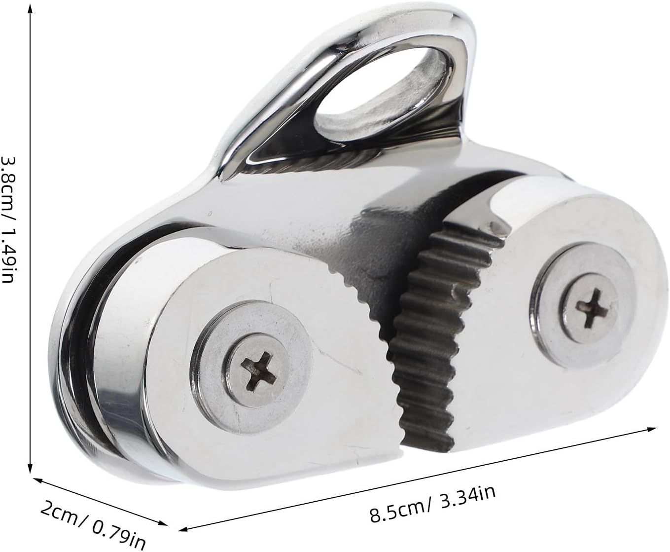 Stainless Steel Jam Cleat for Rails with Flared Entry and Easy Disassembly, Sturdy Cam Cleat for Rope and Line Use on Sailboats and Kayaks