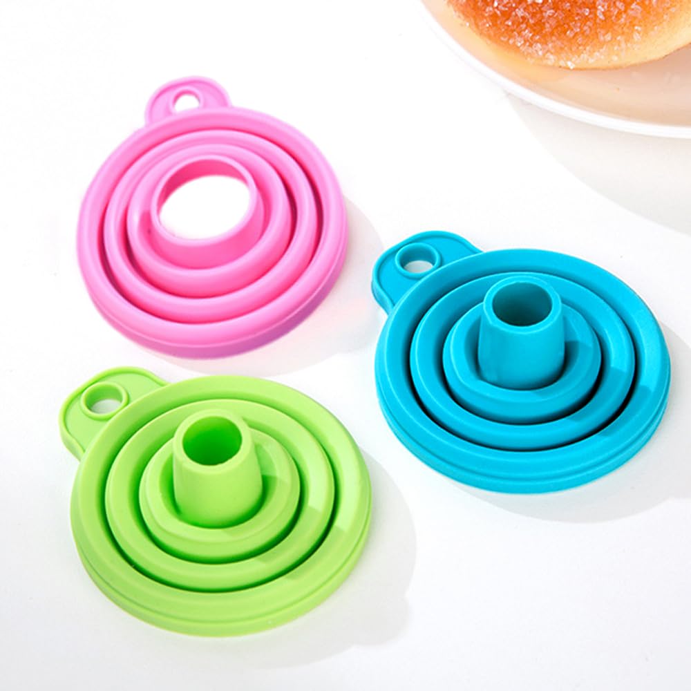 Acquista Set di imbuti per conserve da 3 pezzi/set per uso in cucina Set di imbuti a bocca larga da cucina pieghevole in silicone per barattoli in Italia a partire da 4.89