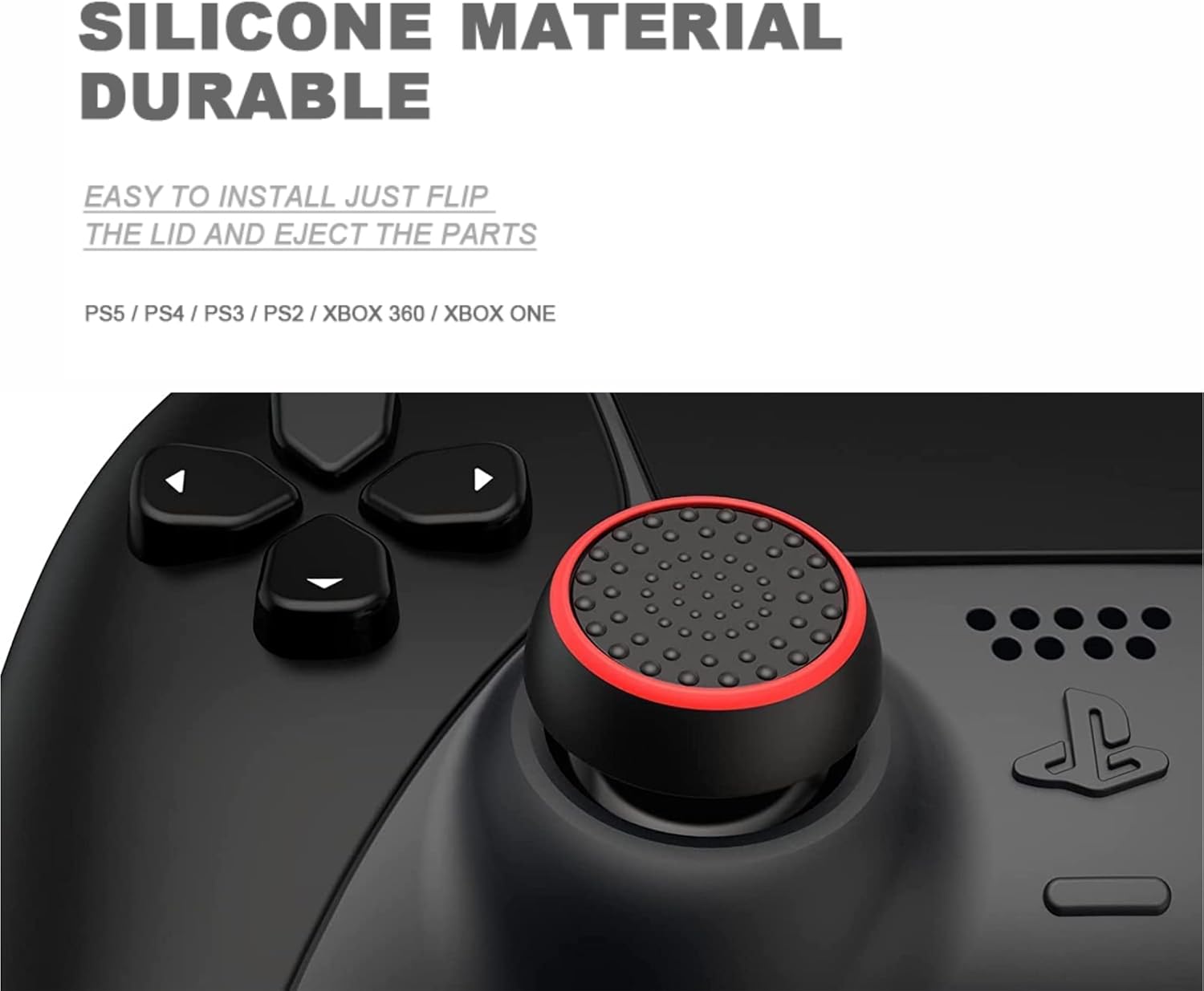 iBuddy 10 Pcs / 5 Pairs Silicone Joystick Thumb Grip Caps, Non-Slip Analog Thumb Stick Grip Cap for PS5, PS4, PS3, PS2, Xbox One, Xbox Series X/S, Xbox 360 Game Controller