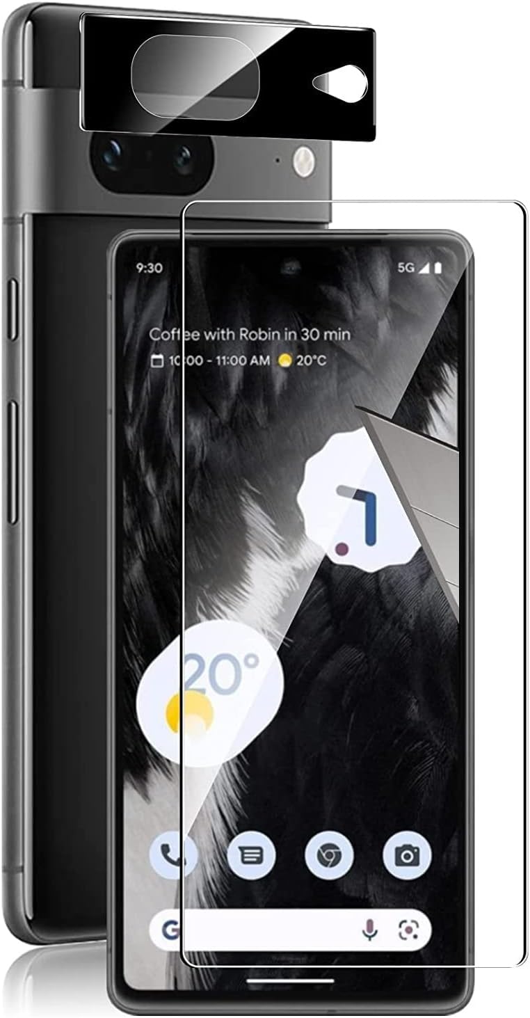 Craftech Google Pixel 7 Full Glue Tempered Glass, 9H 2.5d Clear Gorilla Glass, Bubble Free Application Screen Protector Tempered Glass With Camera Glass For Google Pixel 7