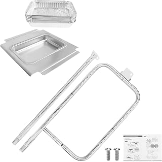 Hisencn 80580 Catch Pan Holder and 65032 Burner Tube Set for Weber Q300 Series Gas Grill