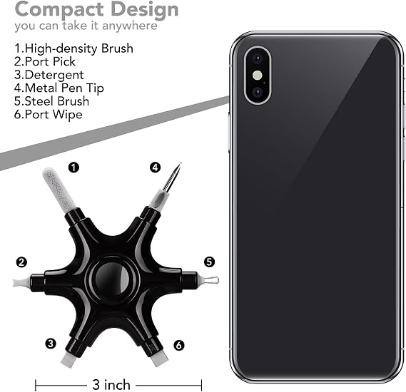 Tassmpitor for iPhone Cleaning Kit Port Cleaner, Repair and Restore Tool for iPad Pro Watch Cell Phone Charging Port, Lightning Charger Cables Speaker Airpod Cleaning Putty Dust for All Devices