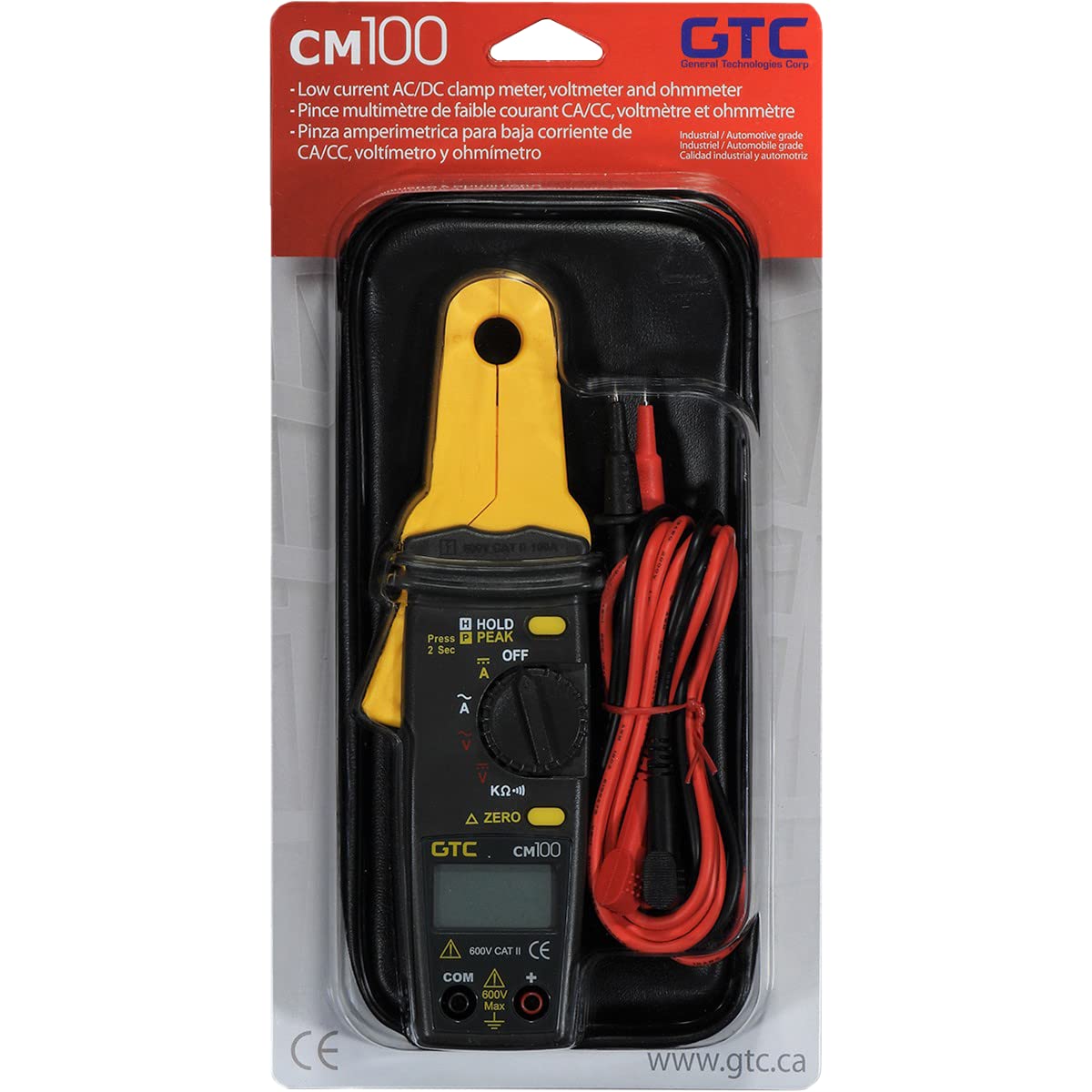 GTC CM100 1 mA to 100 Amps AC/DC Low Current Clamp Meter by General Technologies Corp
