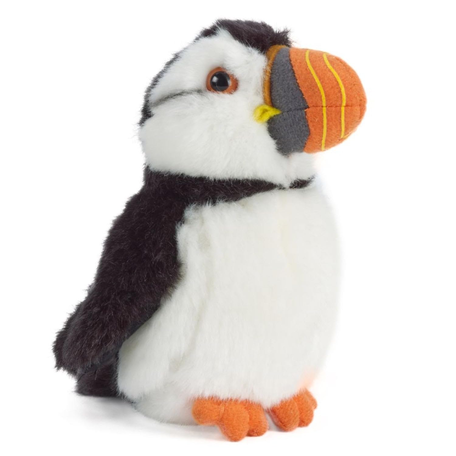 Living Nature Small Puffin, Realistic Soft Cuddly Bird Toy, Naturli Eco-Friendly Plush, 12cm, White