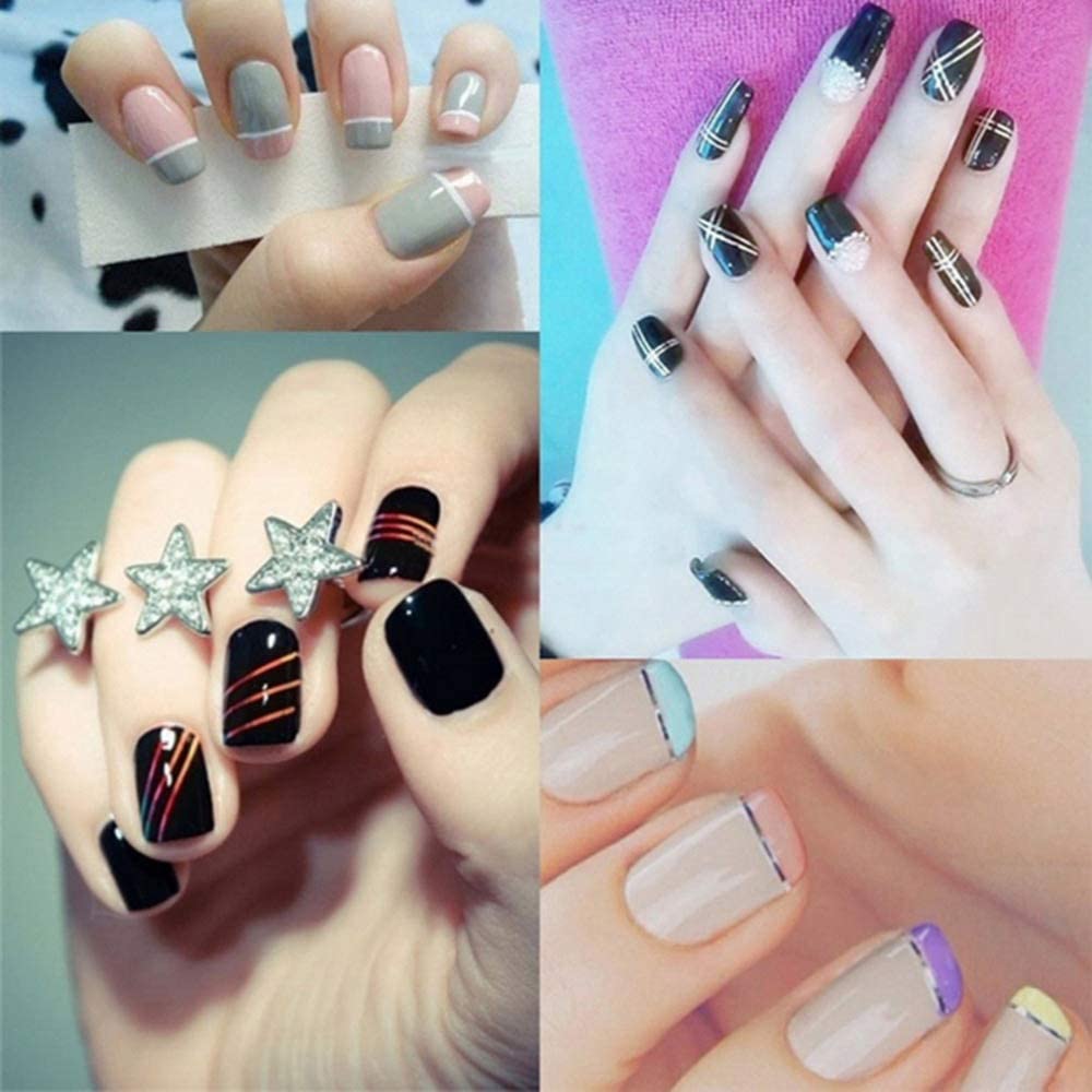 Multicolour Nail Striping Tape,Nail Art Tip Sticker. Nail Art Tape Line, Striping Tape Line Nail Art Decoration Sticker DIY Nail Tip (Pack of 10) 2