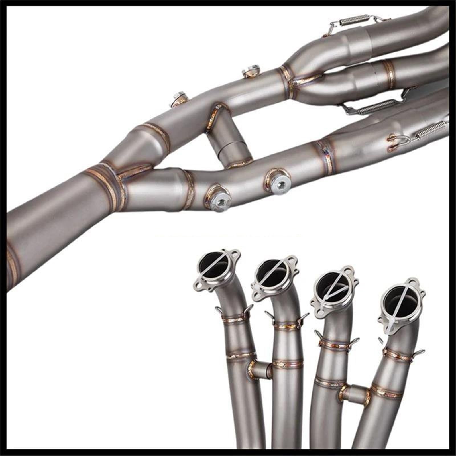 Sezione coda scarico Connettore Collettore Sistema Di Scarico Moto Marmitta Originale Per BMW S1000R 2021-2025 S1000RR 2019-2025(Style 1 Stainless Steel)