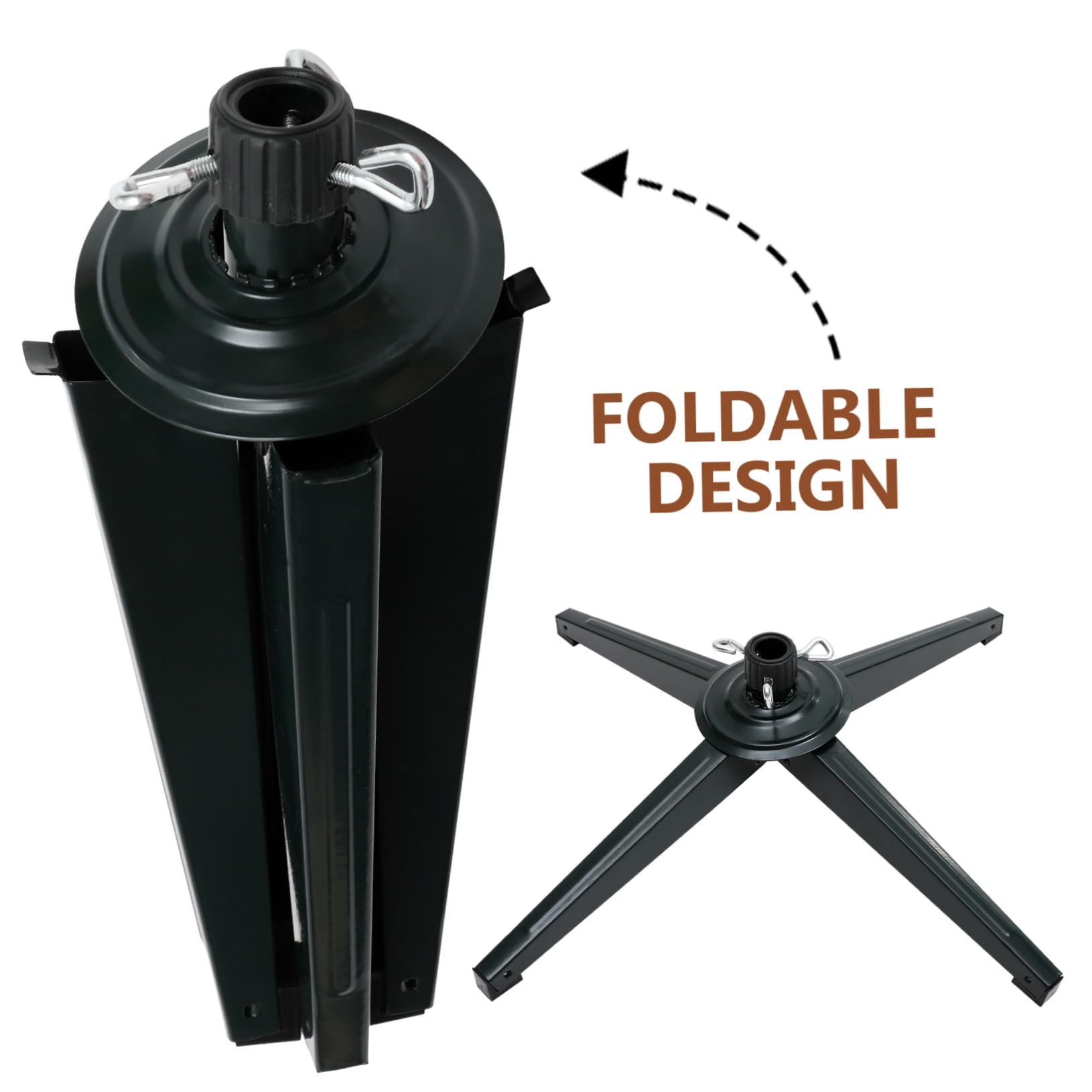 Soporte para Árbol de Navidad Estable de Hierro con Placa de Bloqueo Plana Base Plegable para Árboles Artificiales Resistente y Fácil de para Decoración Casa