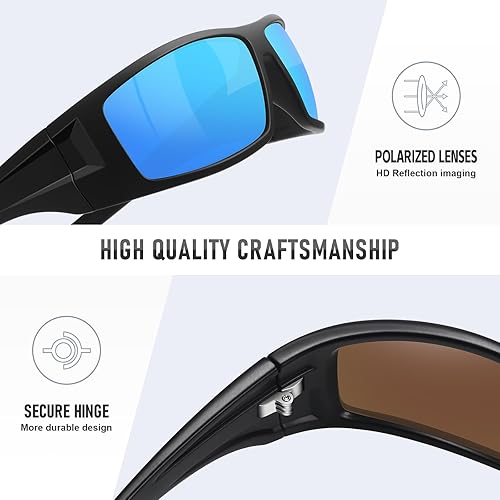 Miniatura 4 de Gafas de sol deportivas polarizadas para hombres y mujeres, marco irrompible, ciclismo, pesca, envolventes, protección UV400