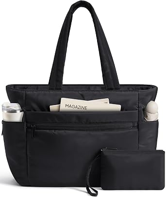 TOPEAST Tote Bag for Women Puffer Travel Carry On Bags with Laptop Compartment & Cup Holder Work Tote for Weekend Overnight